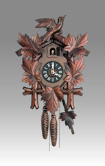 Traditional Cuckoo clock, Art.302_1 Walnut - Cuckoo melody with gong hour on coil gong
